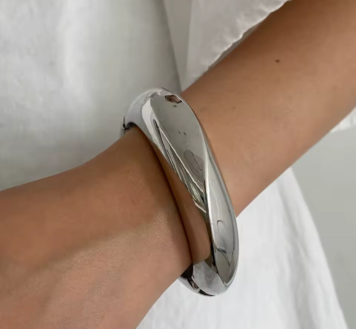 Irregular Wide Cuff Bangle Bracelet