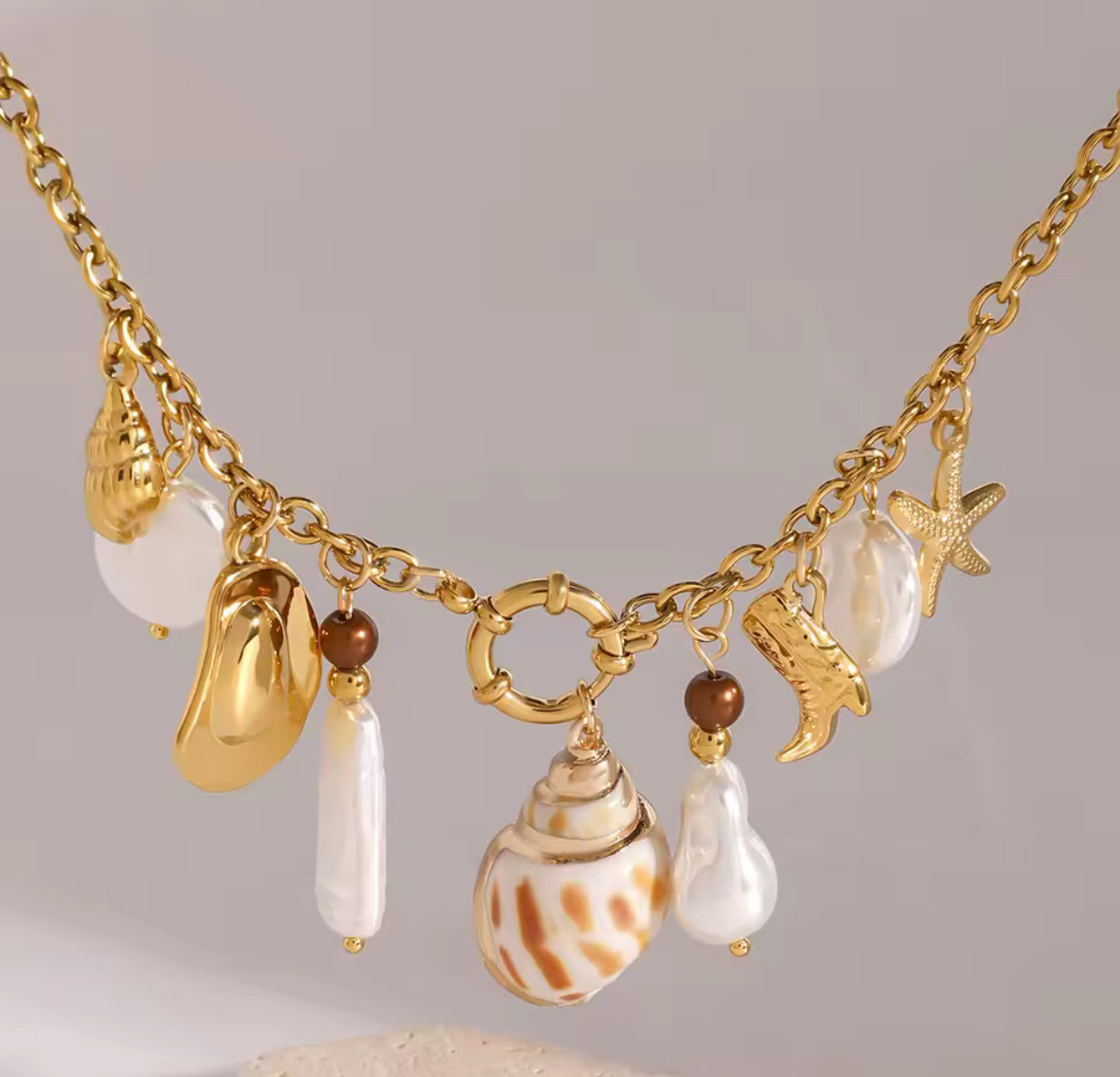 Starfish Shell Pendant Necklace