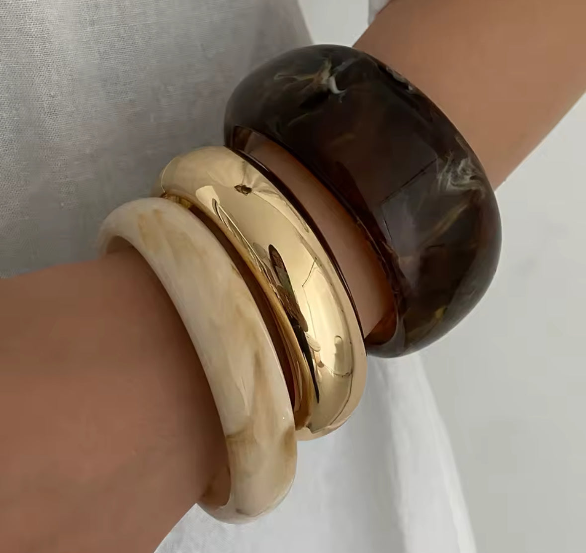 Geometric Irregular Wide Bangle Bracelet combo